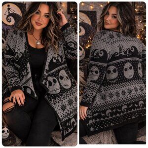 Torrid Nightmare Before Christmas Jack Skellington Cardigan 3X Fair Isle Open